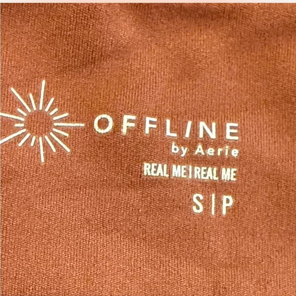 NWT Aerie brown ribbed cropped seamless long sleeve size S - Picture 6 of 7